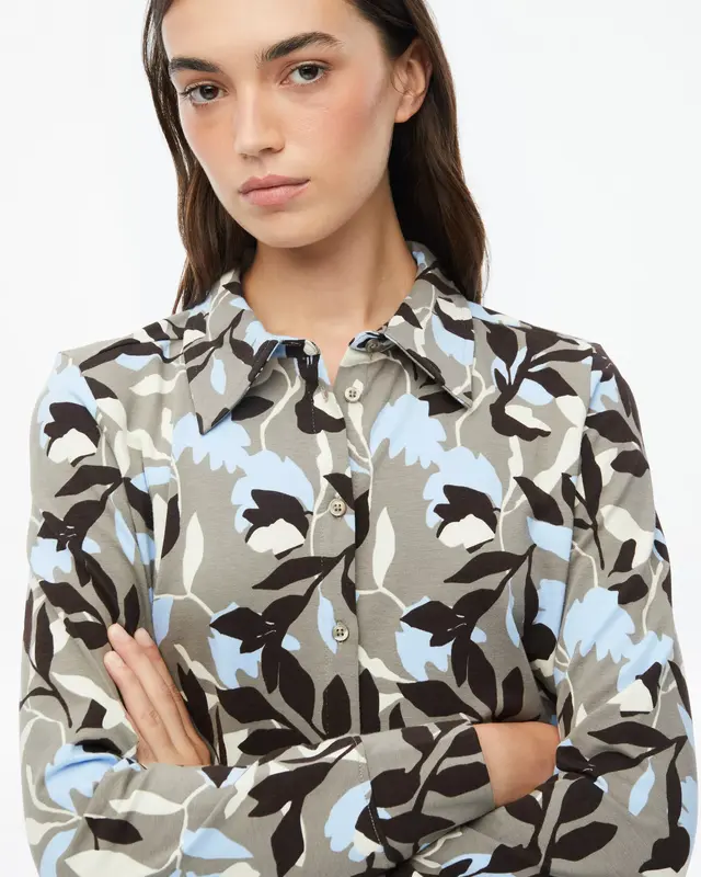 S. Oliver Jersey Blouse met Print - Beige