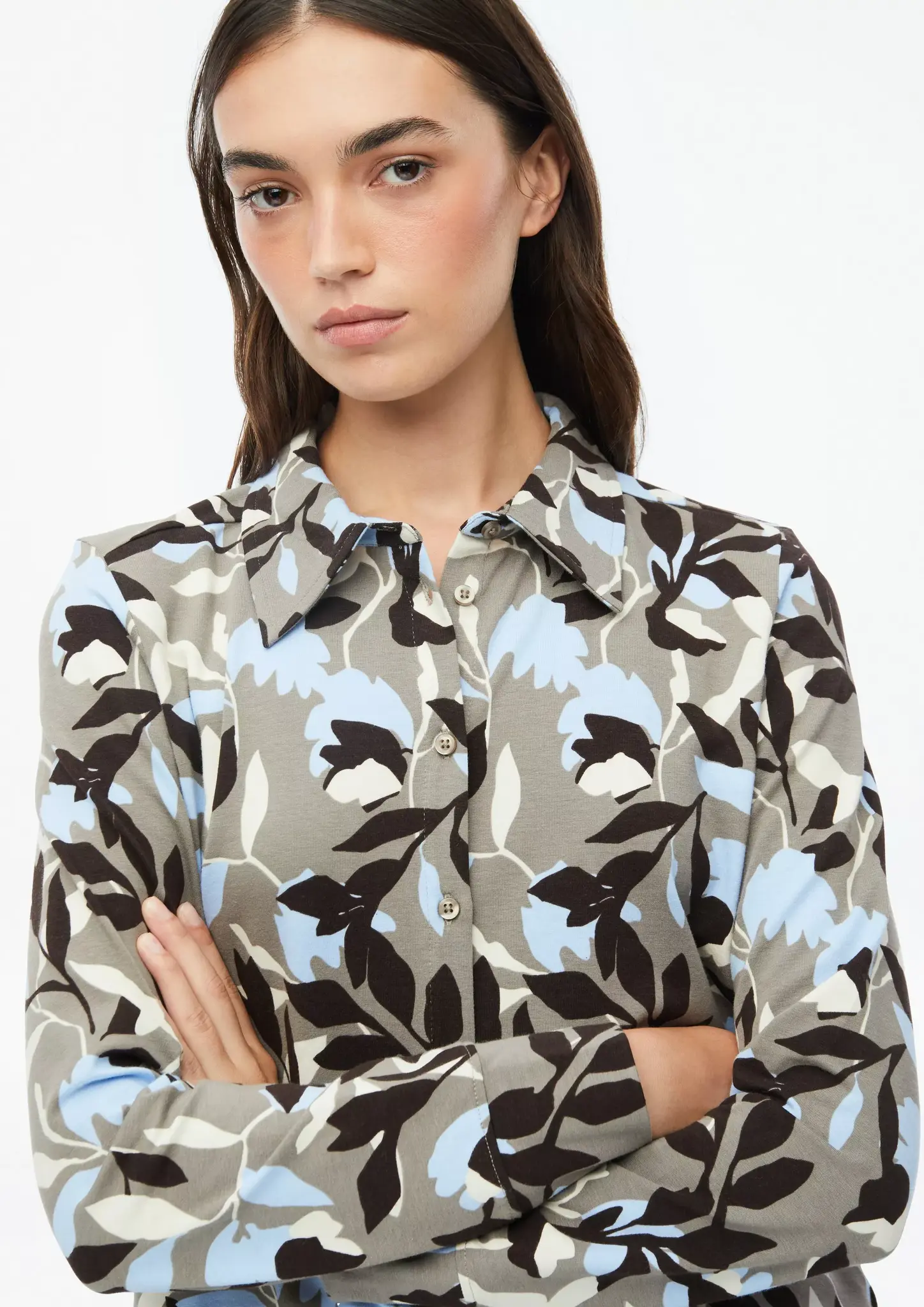 S. Oliver Jersey Blouse met Print - Beige