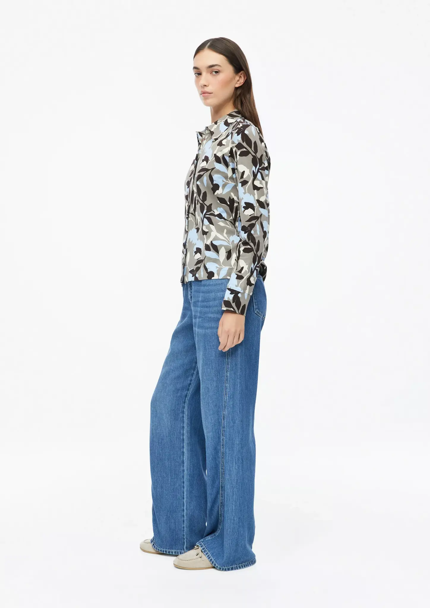 S. Oliver Jersey Blouse with Print - Beige