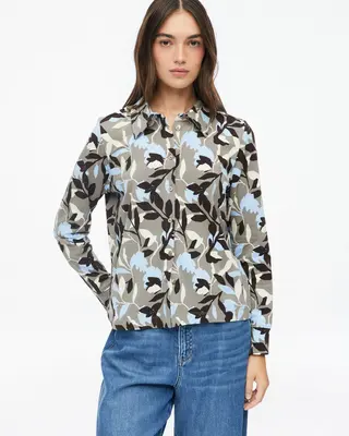 S. Oliver Jersey Blouse met Print - Beige