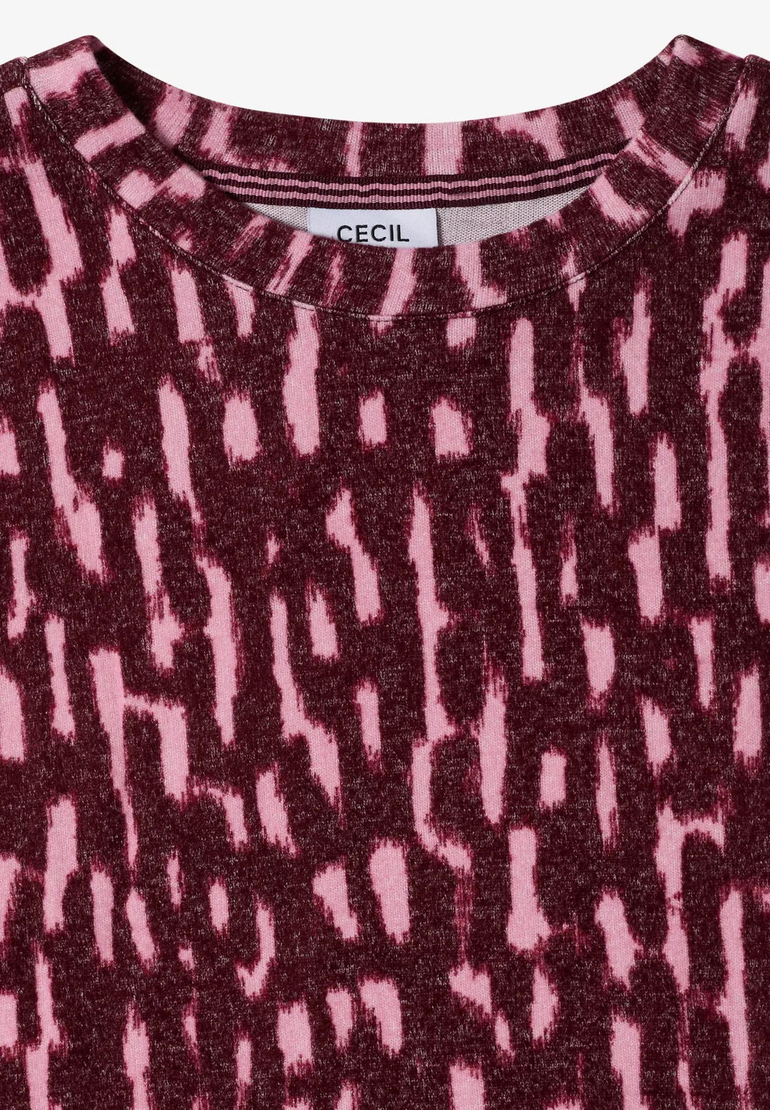 Cecil Shirt met Lange Mouwen - Red Wine Melange
