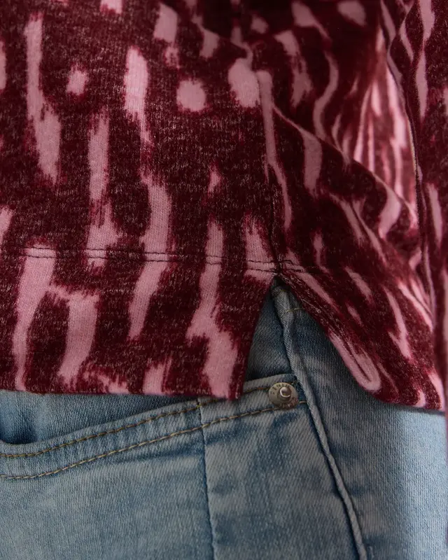 Cecil Shirt met Lange Mouwen - Red Wine Melange