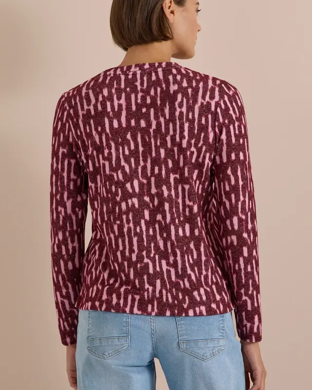 Cecil Shirt met Lange Mouwen - Red Wine Melange
