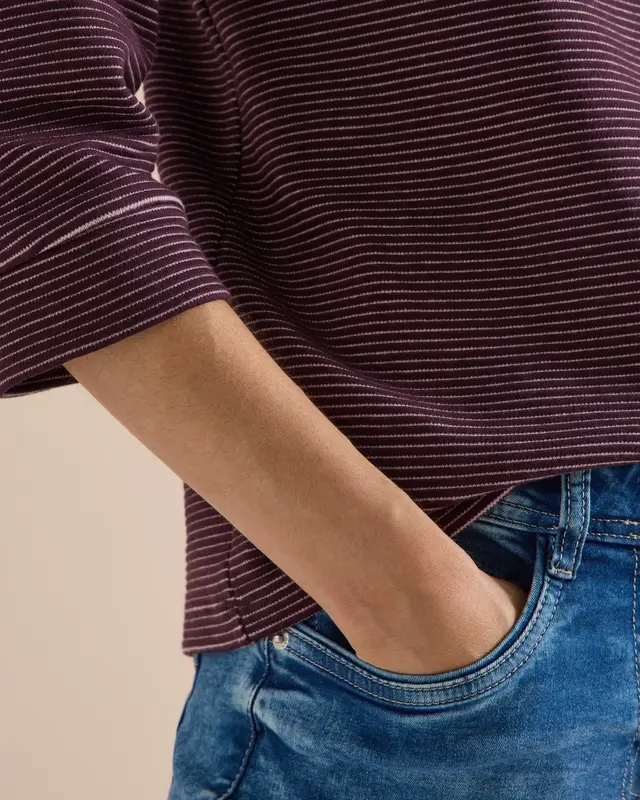 Cecil Two-Tone Ottoman Shirt - Berry Red