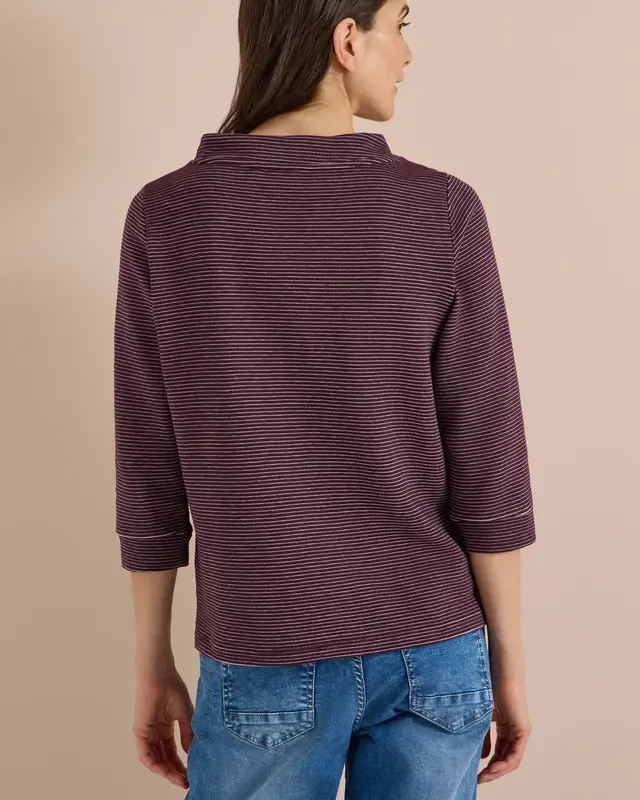 Cecil Tweekleurig Ottomaans Shirt - Berry Red