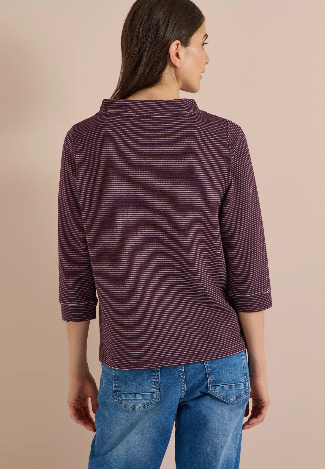Cecil Two-Tone Ottoman Shirt - Berry Red