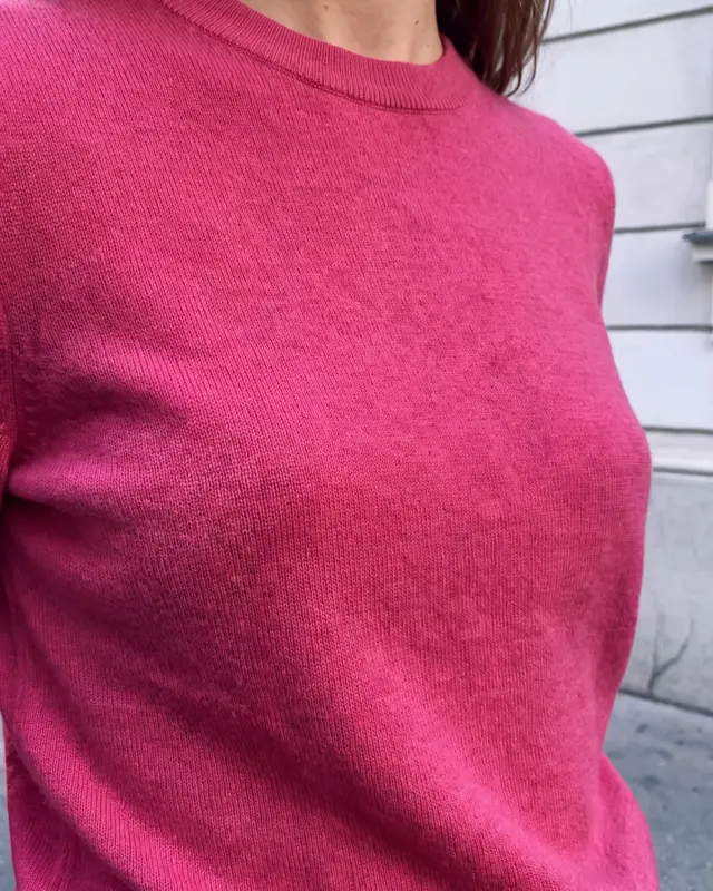 Street One Studio Jumper with Round Neck - Ruby Raspberry Melange