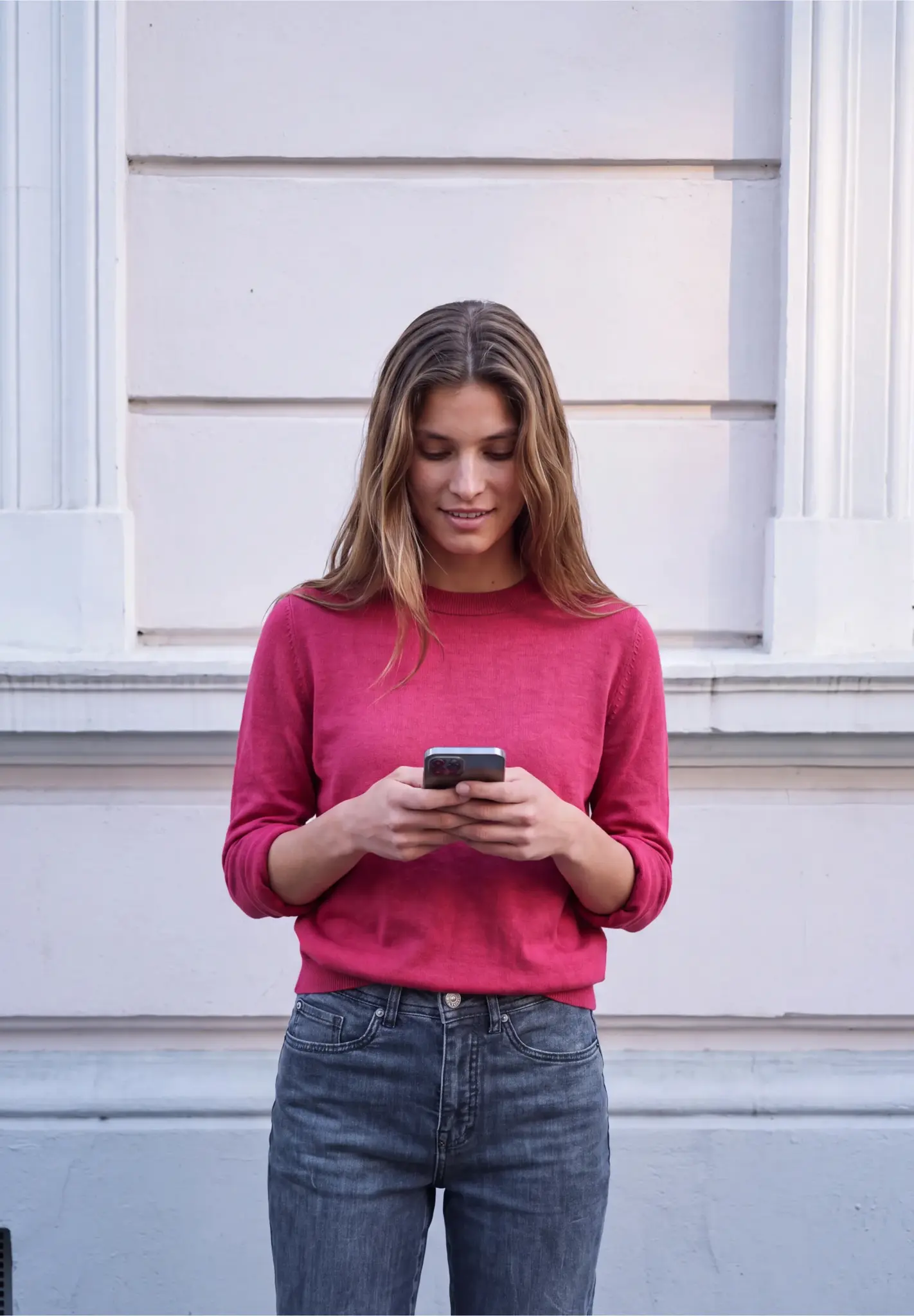 Street One Studio Jumper with Round Neck - Ruby Raspberry Melange