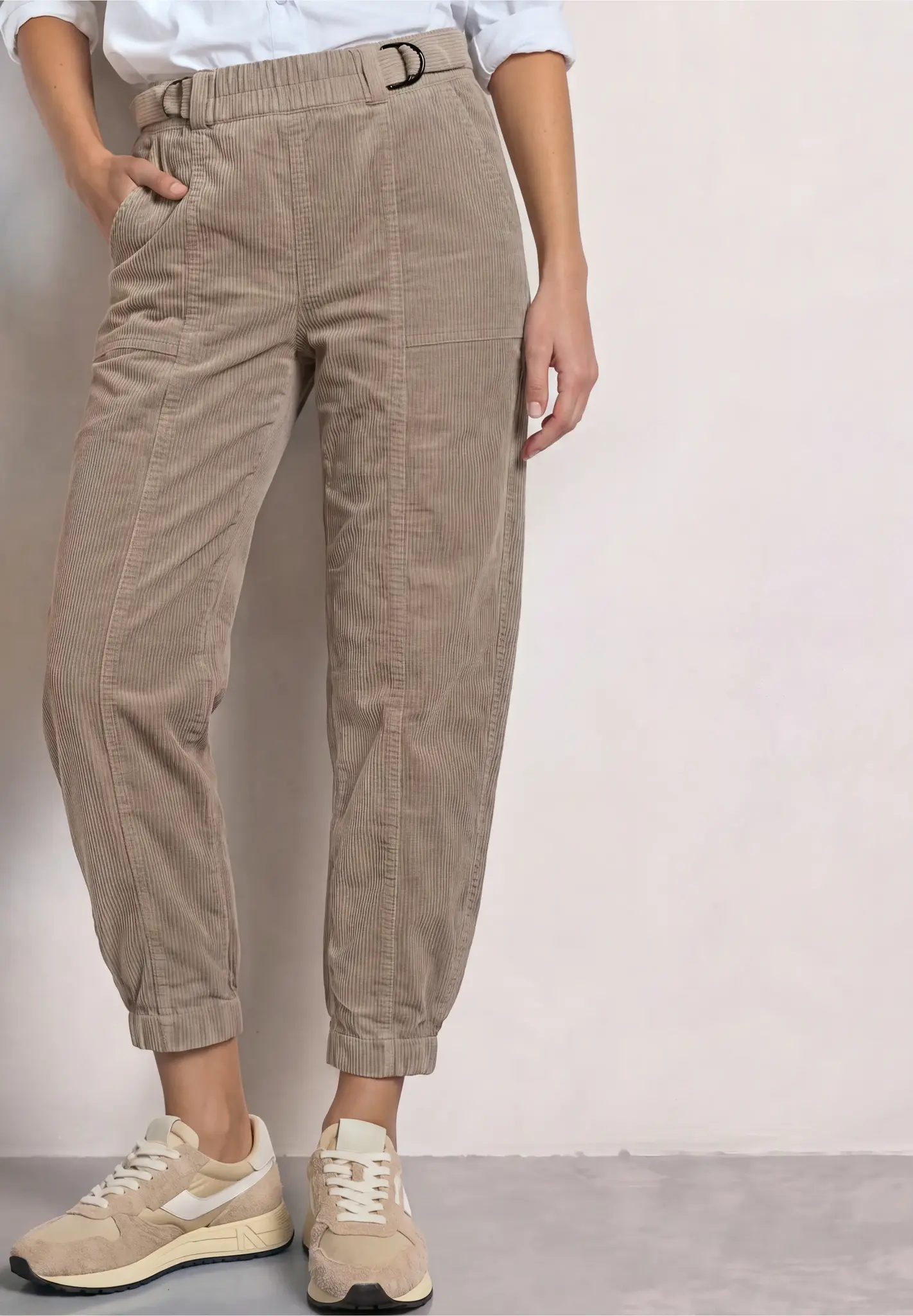 Street One High Waist Barrel Broek Karlie - Sanded Amber