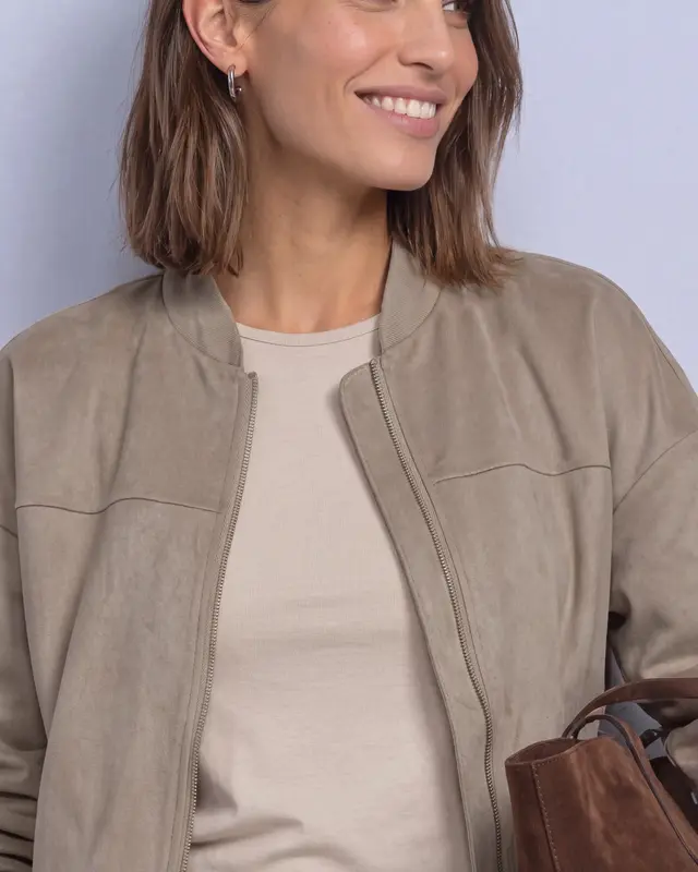 Street One Velvet Jacke - Sanded Amber