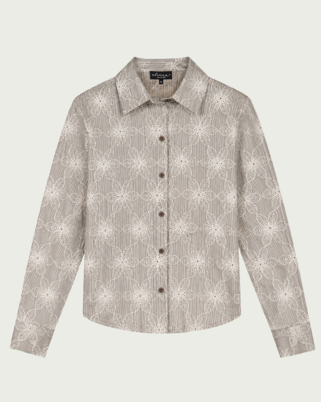 Elvira Collections Bluse Fallon - Striped Coffee