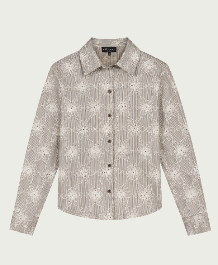 Elvira Collections Bluse Fallon - Striped Coffee