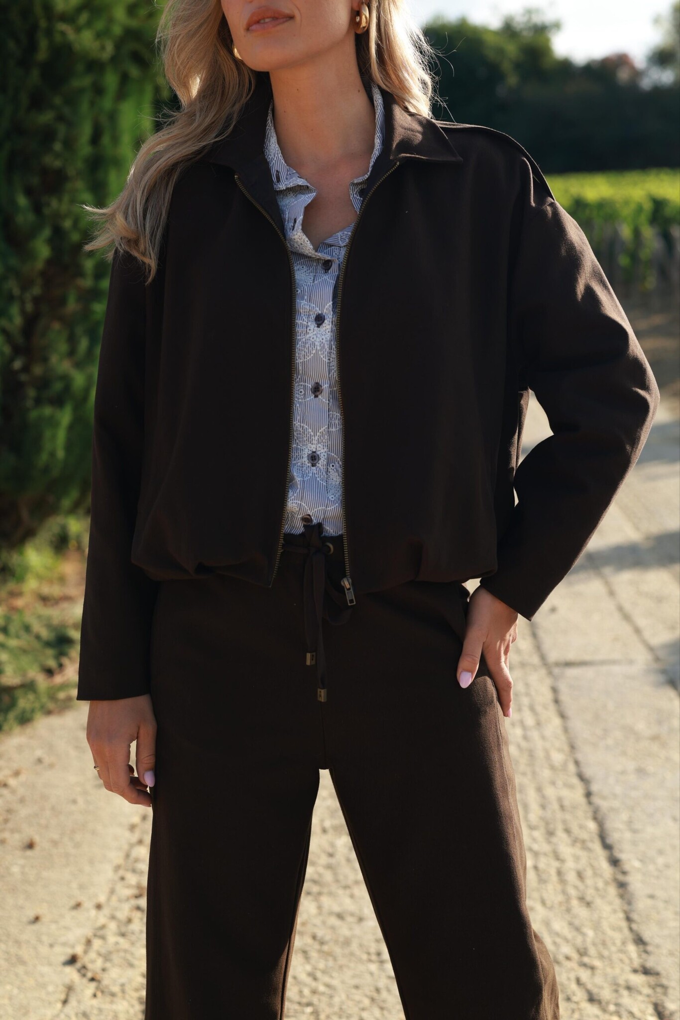 Elvira Collections Blouse Fallon - Striped Coffee