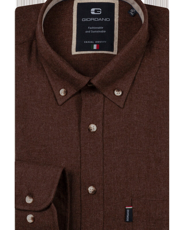 Giordano Shirt Button-Down - Chocolate Brown