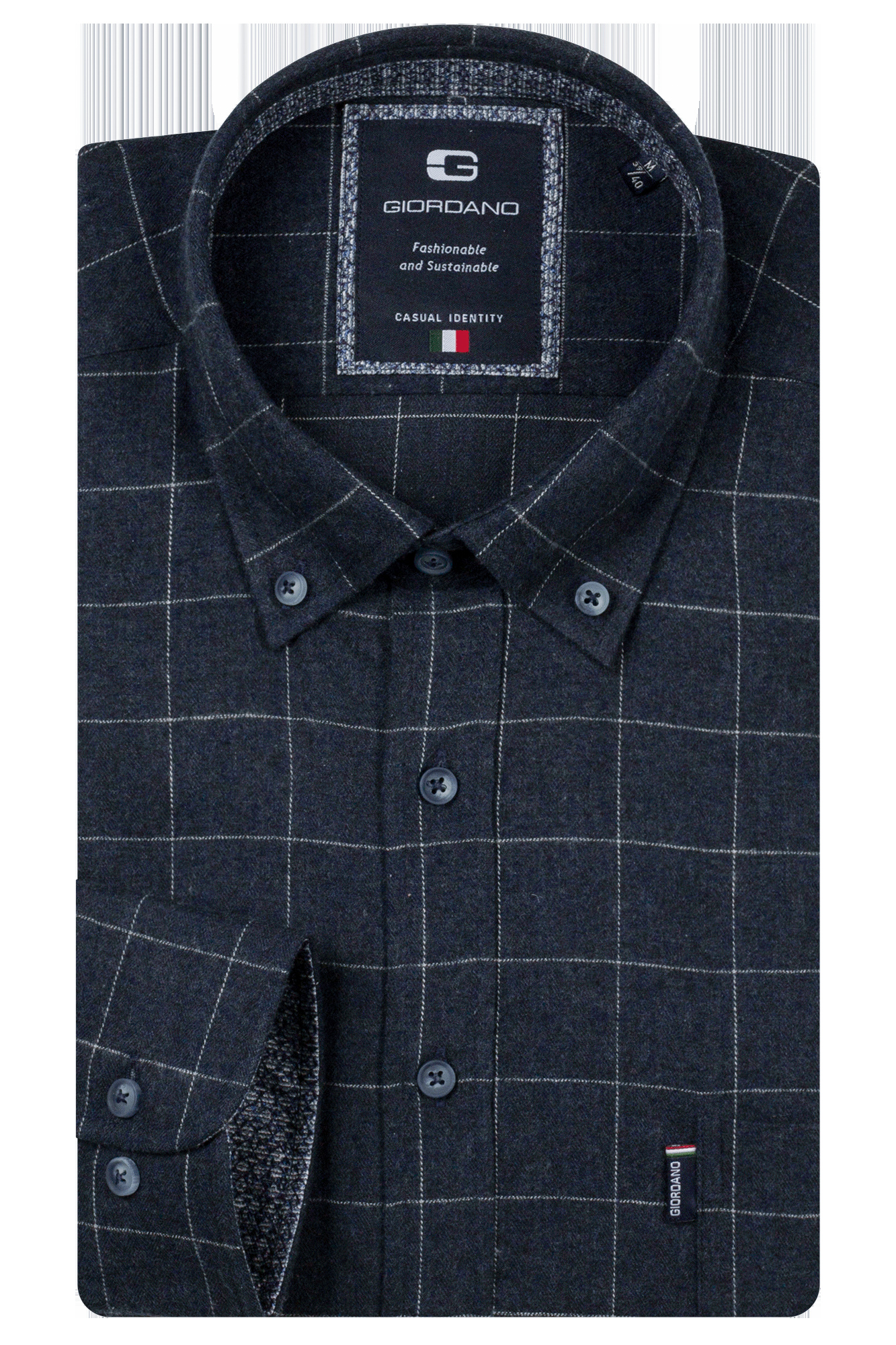 Giordano Ruit Overhemd Button-Down - Navy