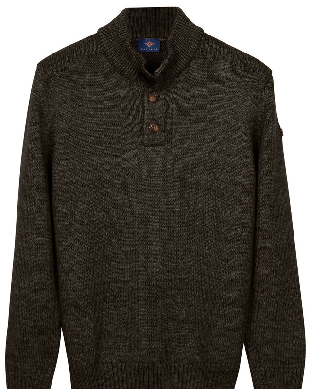 Baileys Zip/Button Trui - Brown