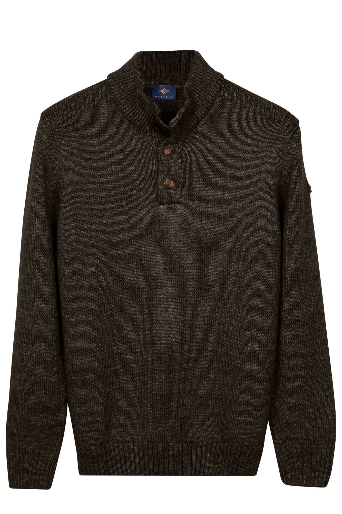 Baileys Zip/Button Trui - Brown