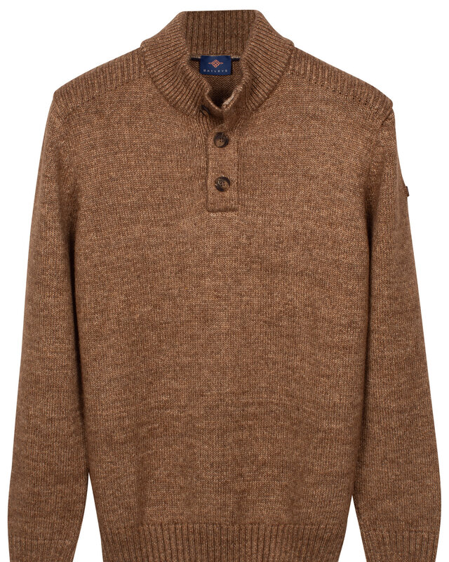 Baileys Zip/Button Trui - Deep Sand
