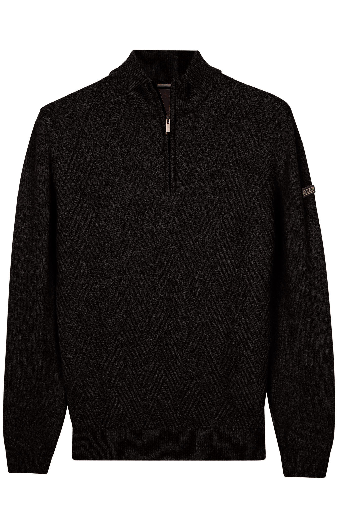 Baileys Wollen Trui met Zip - Espresso Brown