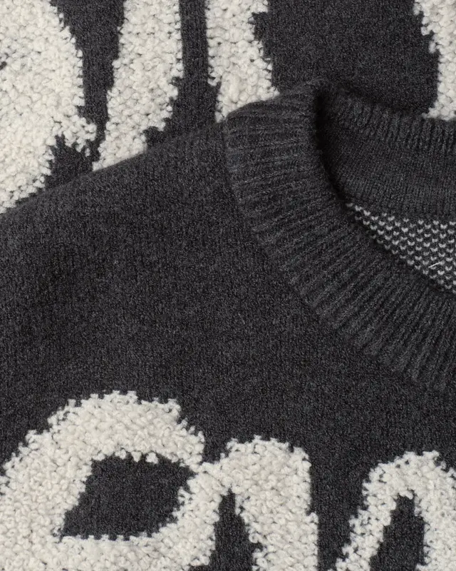 Street One Studio Trui met Jacquard Tekst - Inked Grey Melange