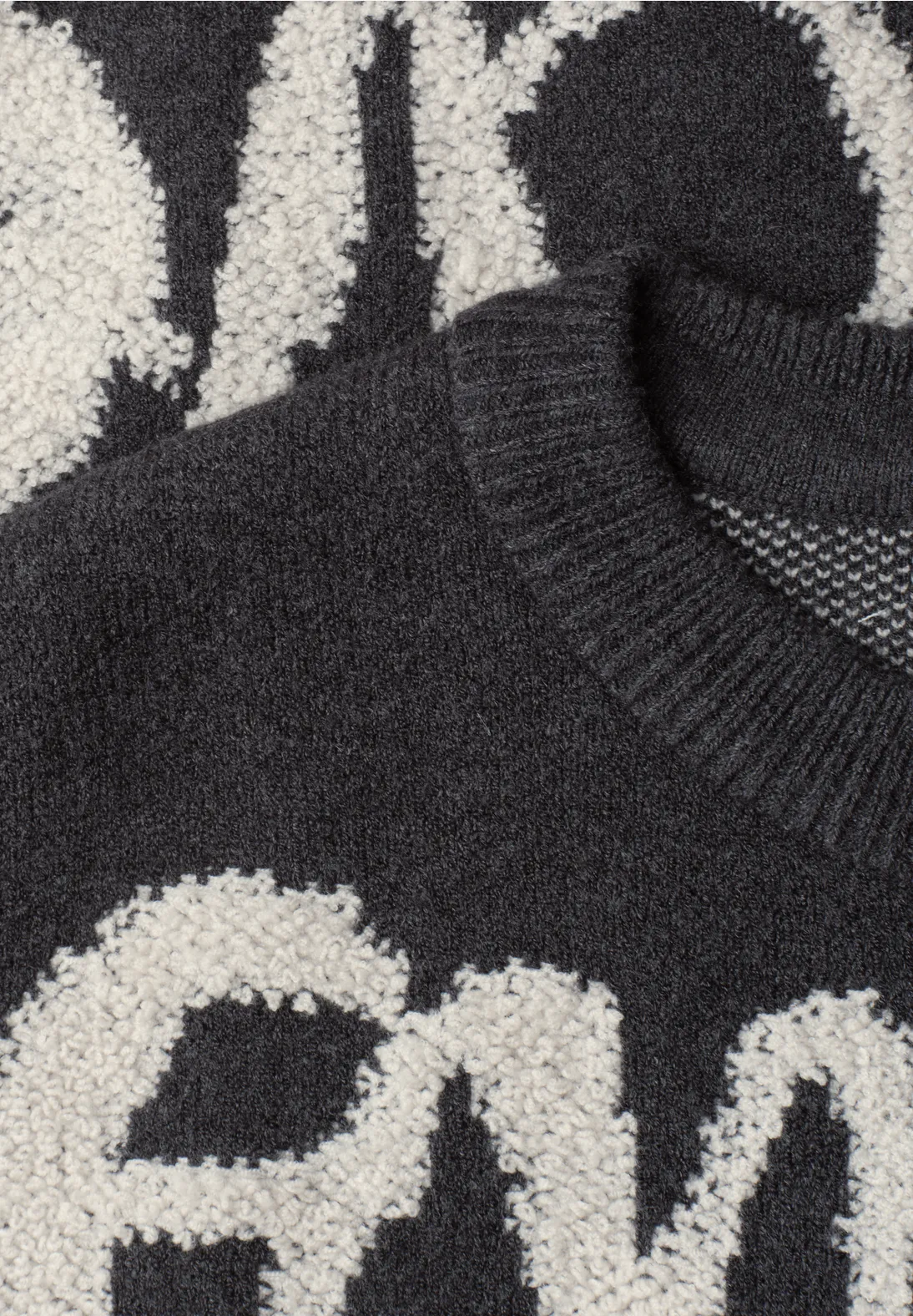 Street One Studio Trui met Jacquard Tekst - Inked Grey Melange
