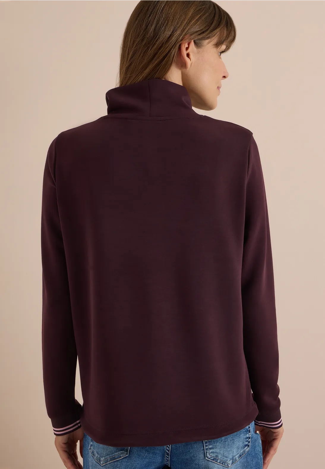 Cecil Shirt mit Stehkragen - Berry Red