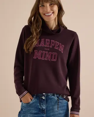 Cecil Shirt mit Stehkragen - Berry Red