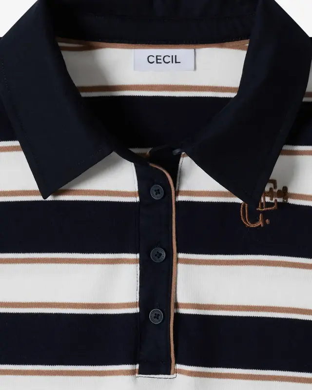 Cecil Polo met Lange Mouwen - Urban Dark Blue
