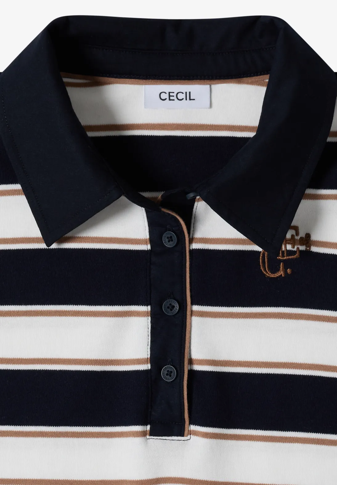 Cecil Polo met Lange Mouwen - Urban Dark Blue