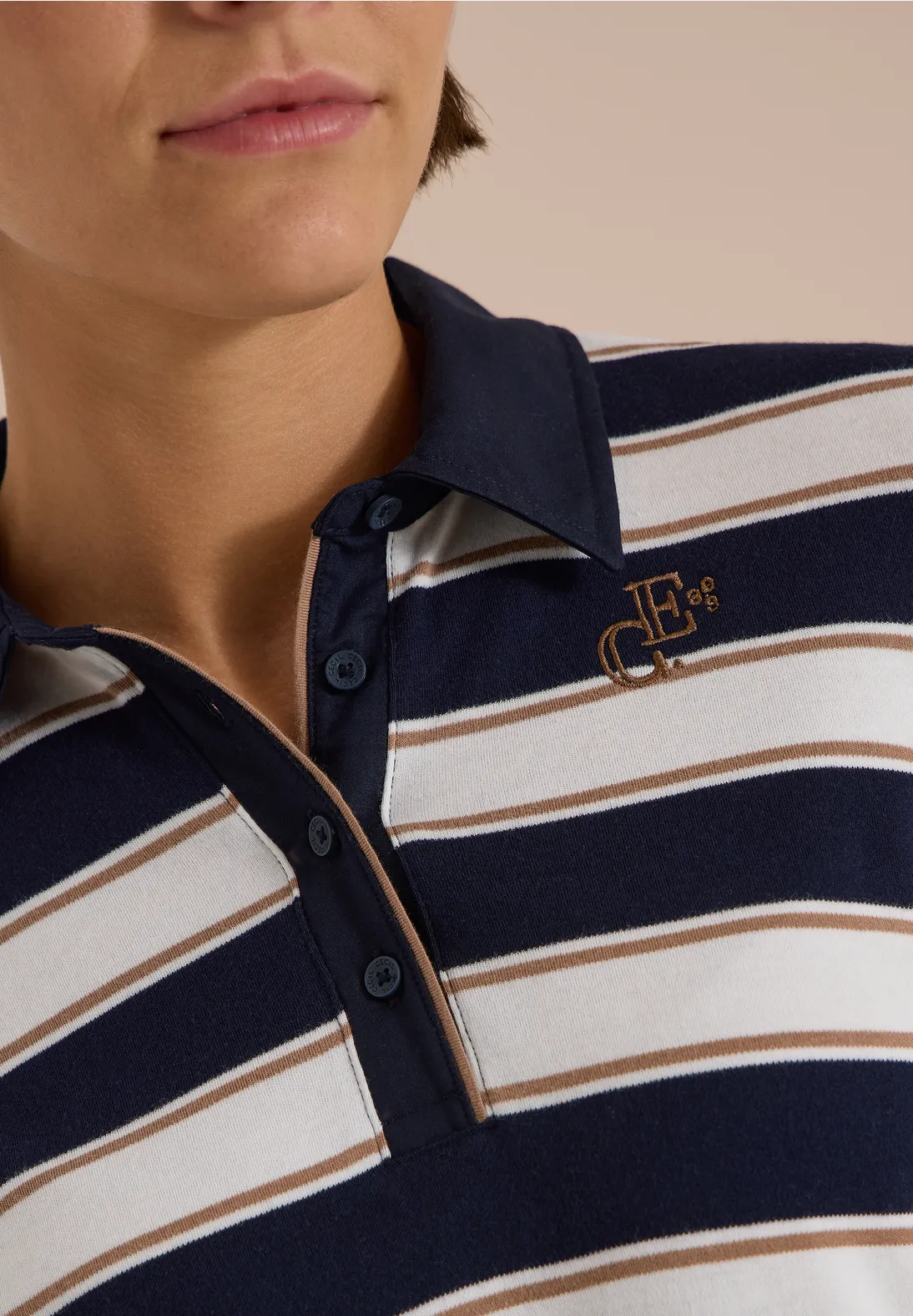 Cecil Polo met Lange Mouwen - Urban Dark Blue