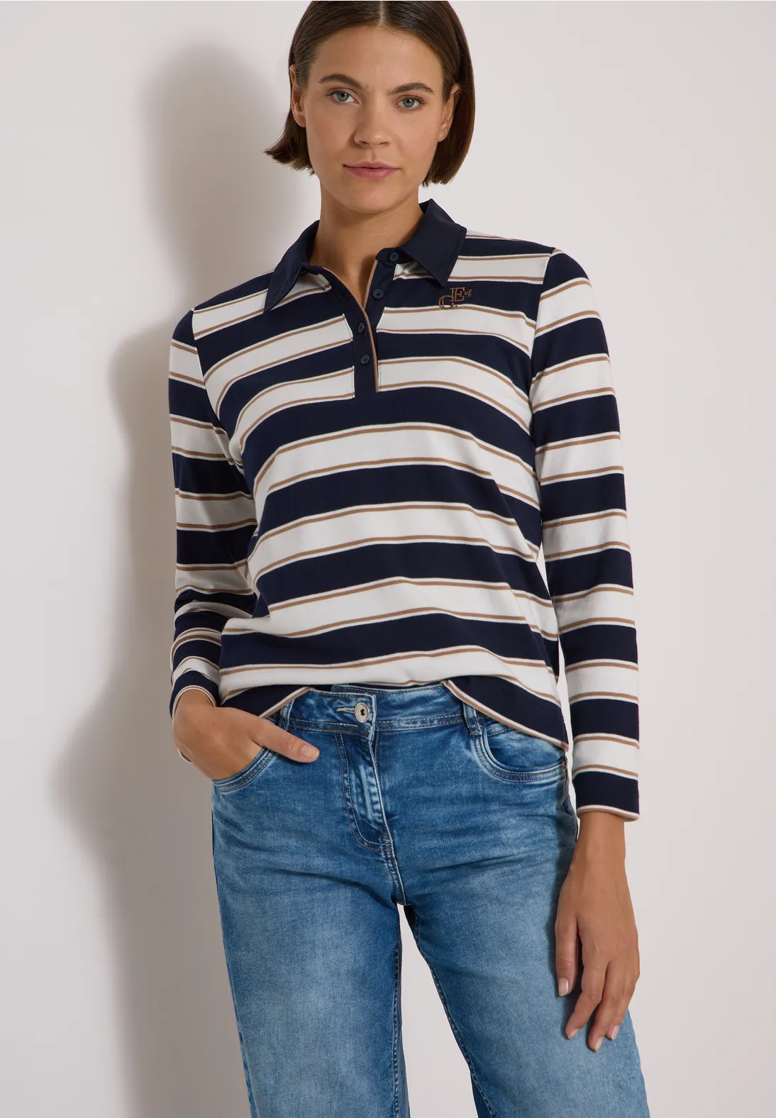 Cecil Langarm Polo - Urban Dark Blue