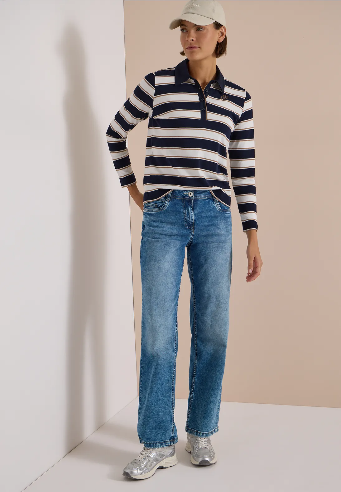 Cecil Polo met Lange Mouwen - Urban Dark Blue