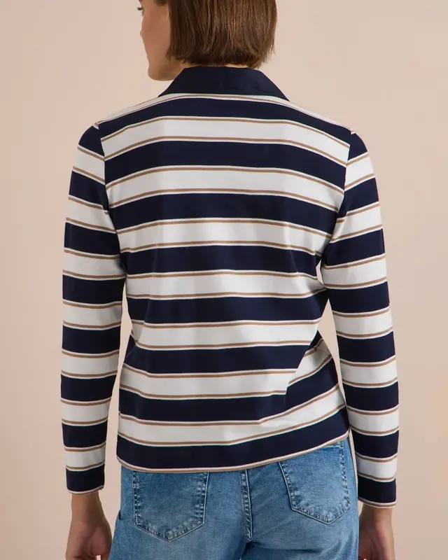 Cecil Langarm Polo - Urban Dark Blue