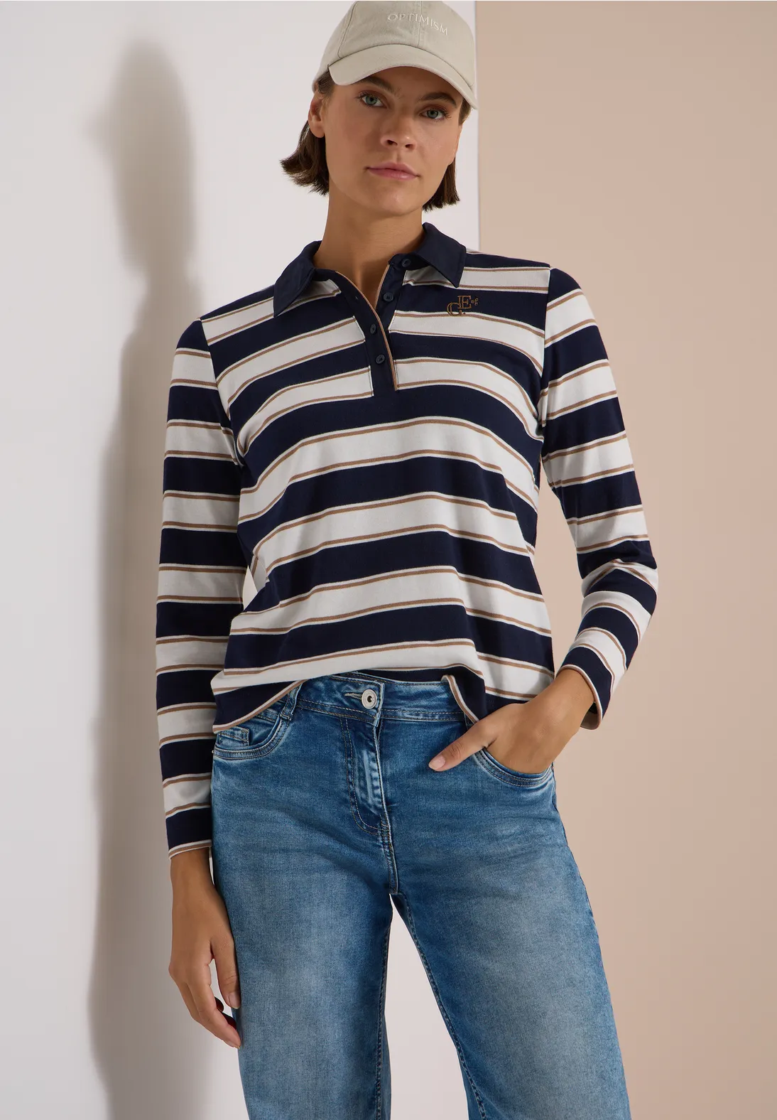 Cecil Langarm Polo - Urban Dark Blue