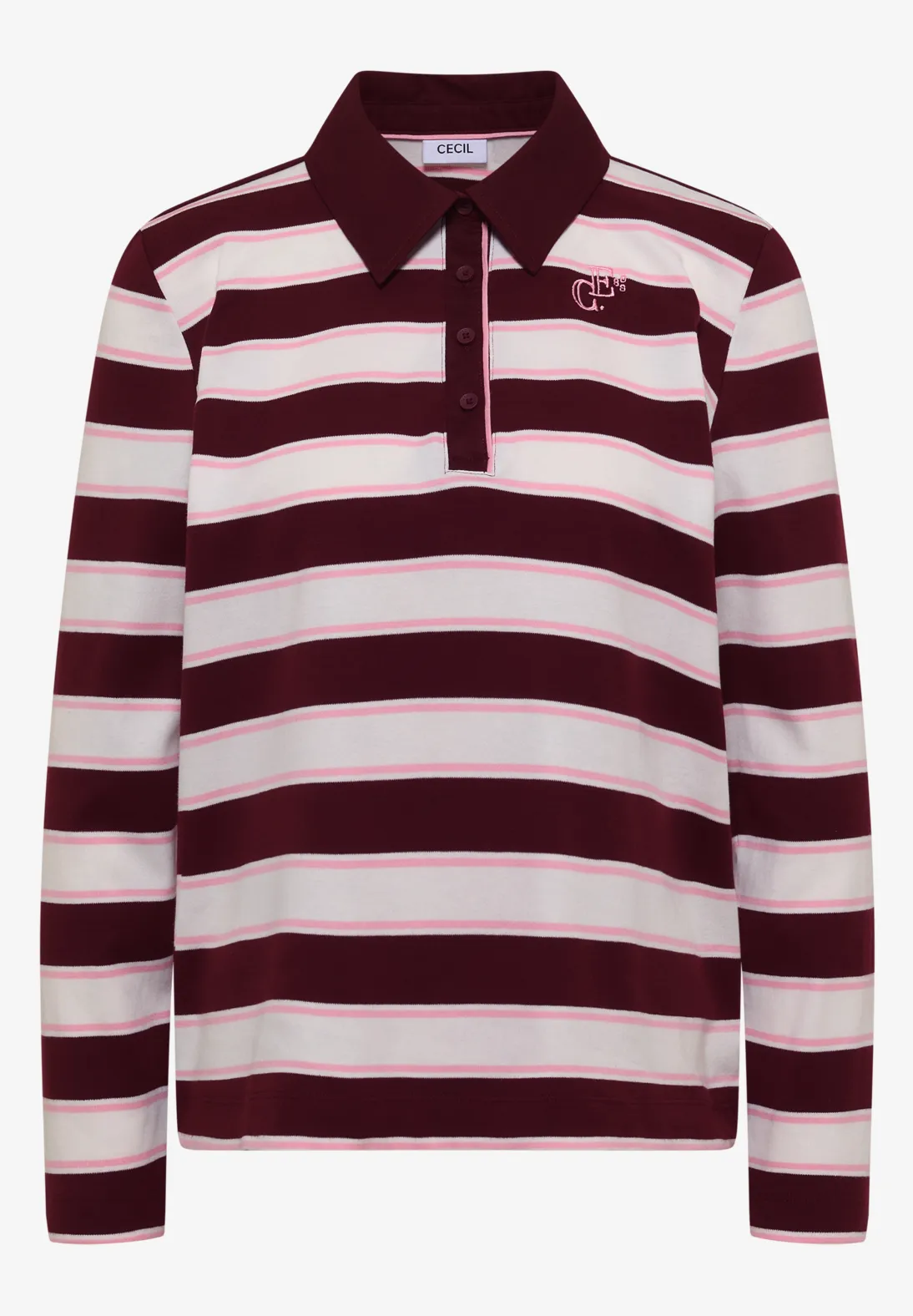 Cecil Longsleeve Polo - Red Wine