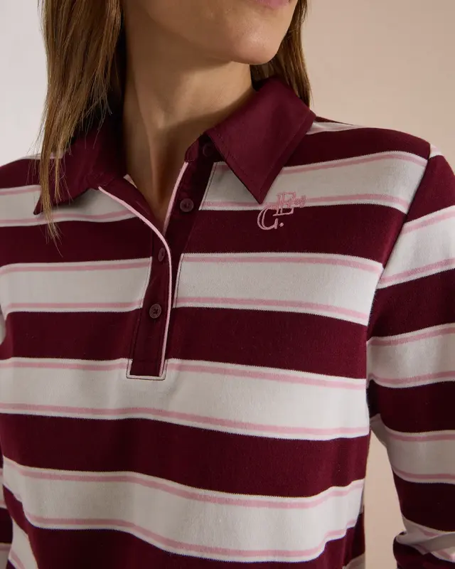 Cecil Langarm Polo - Red Wine