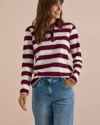 Cecil Langarm Polo - Red Wine
