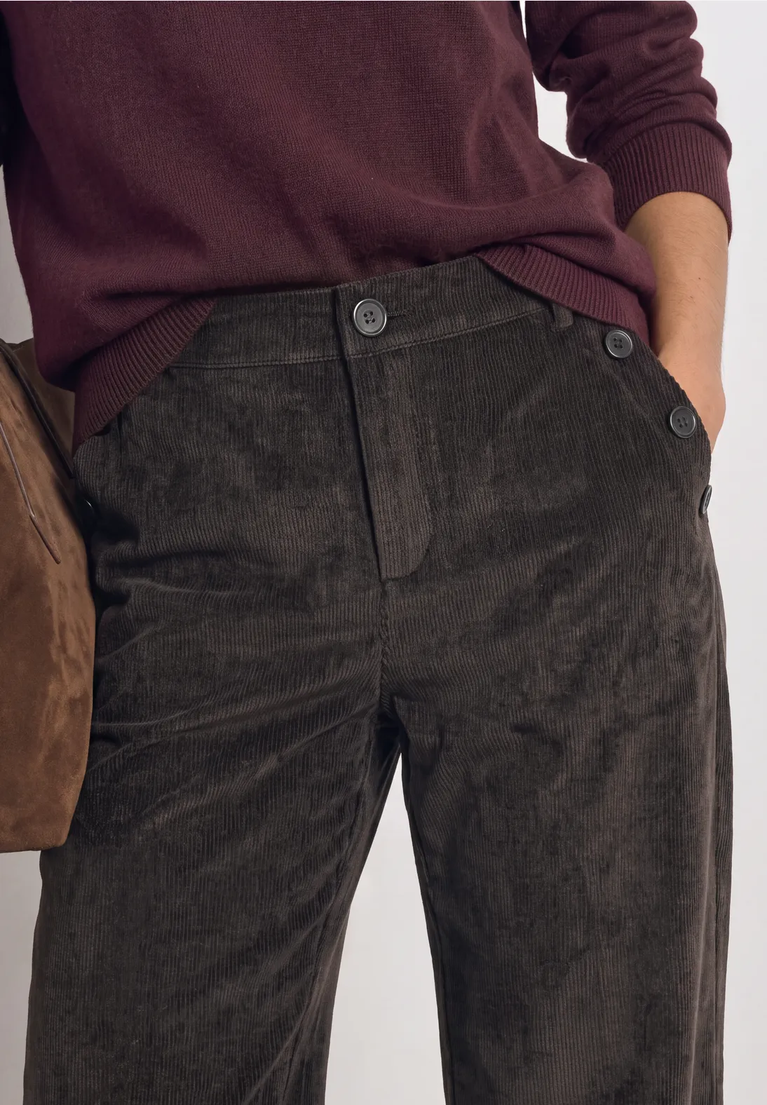 Street One Straight Leg Pants Amalia - Black Coffee
