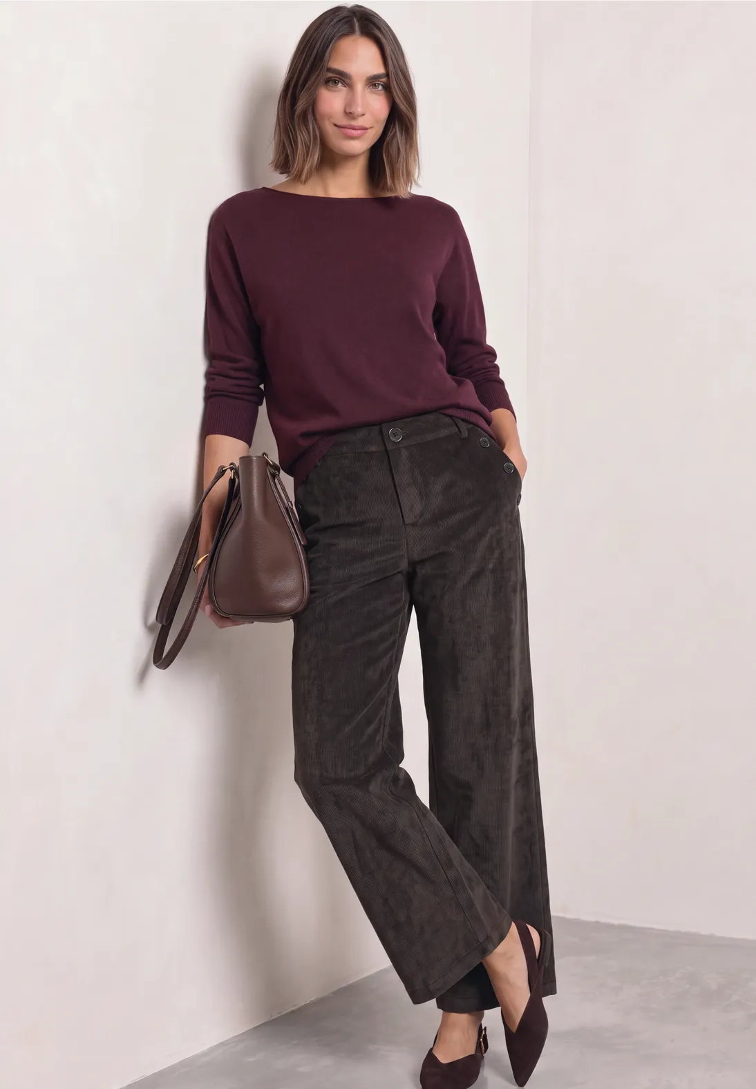 Street One Straight Leg Hose Amalia - Black Coffee