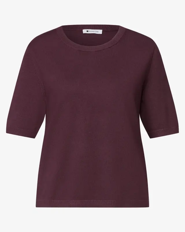 Street One Kurzarm Pullover - Rustic Rouge
