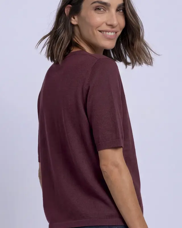 Street One Short Sleeve Jumper - Rustic Rouge