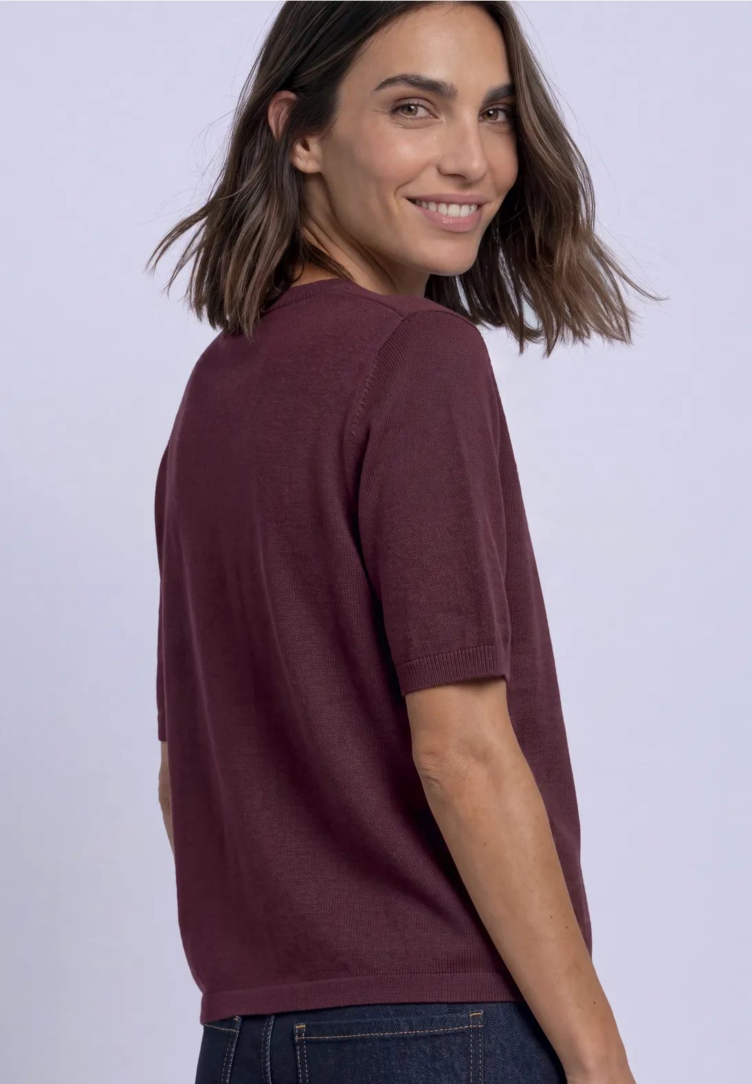 Street One Short Sleeve Jumper - Rustic Rouge