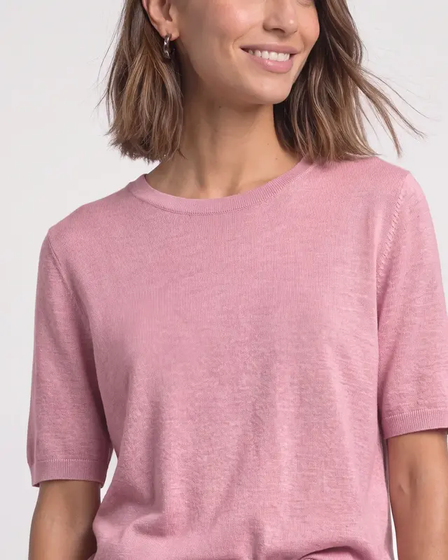 Street One Kurzarm Pullover - Vintage Blush Melange