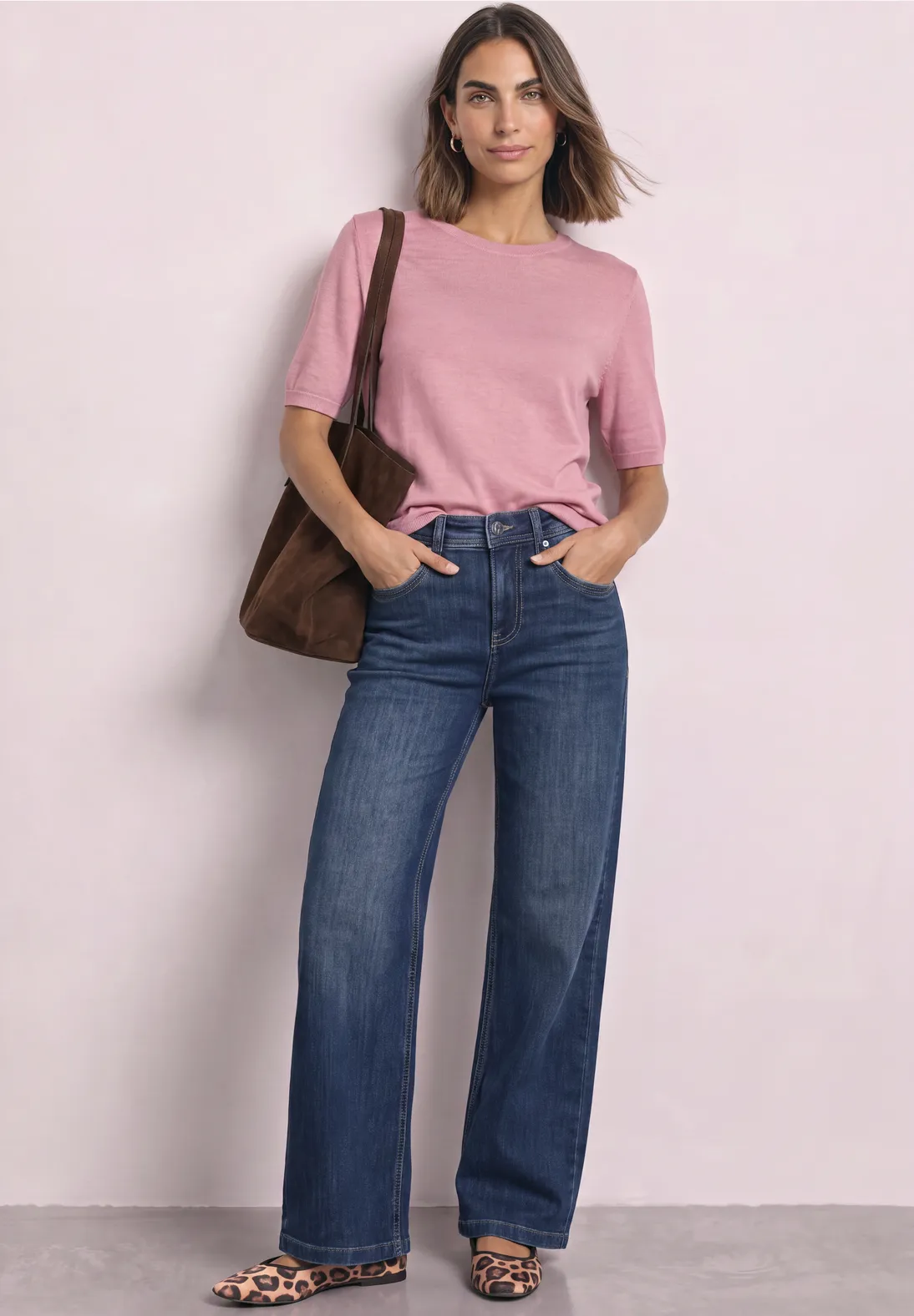 Street One Trui Korte Mouw - Vintage Blush Melange