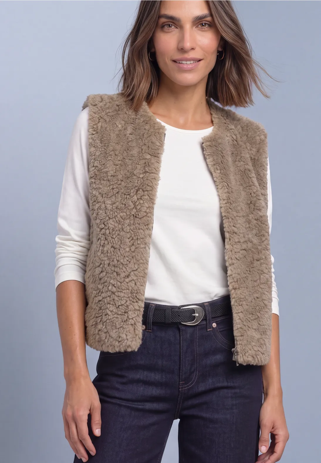 Street One Teddy Weste - Sanded Amber