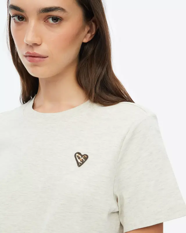 S. Oliver Relaxed Fit T-Shirt Luipaard Hart - Light Beige