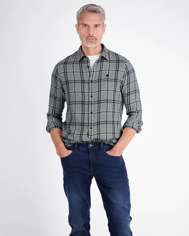 Lerros Casual Karo Hemd - Cedar Green