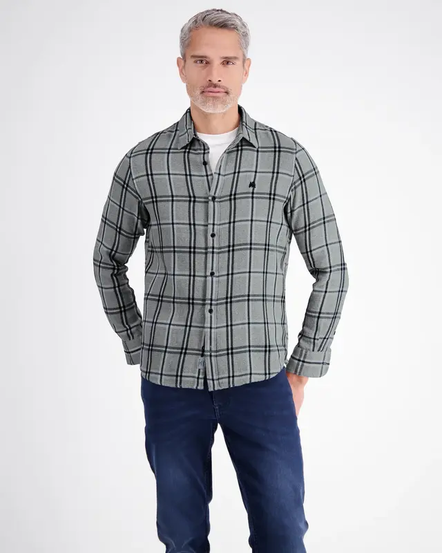 Lerros Casual Karo Hemd - Cedar Green