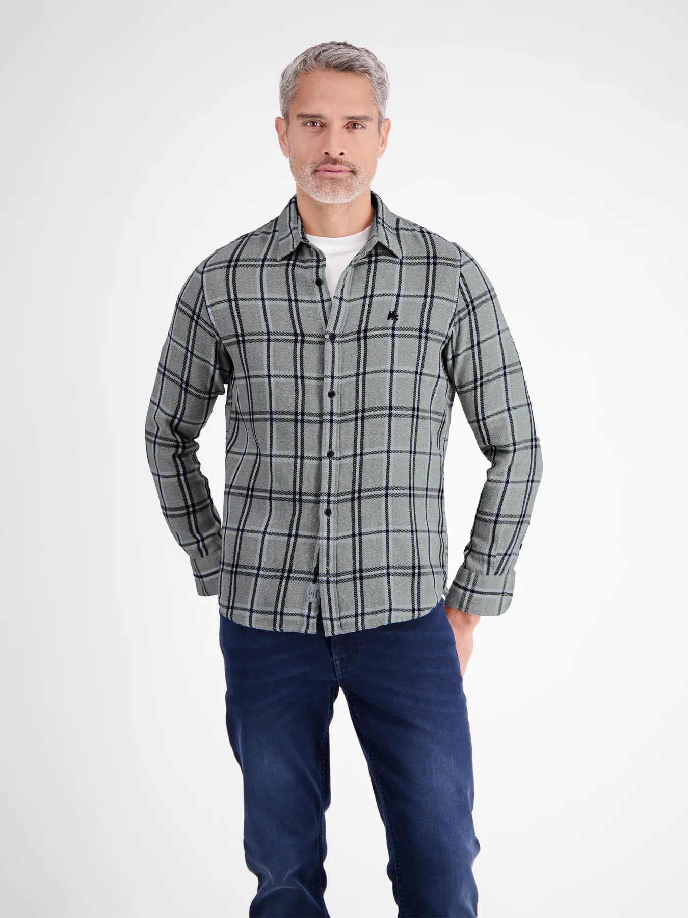 Lerros Casual Check Shirt - Cedar Green