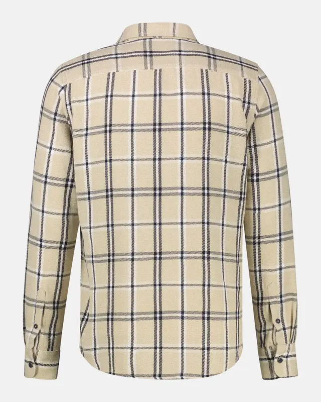 Lerros Casual Karo Hemd - Gravel Beige
